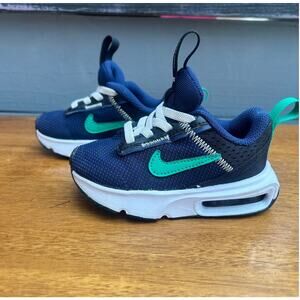 Nike Air Max Toddler Sneakers Navy Blue Green Swoosh Size 6C